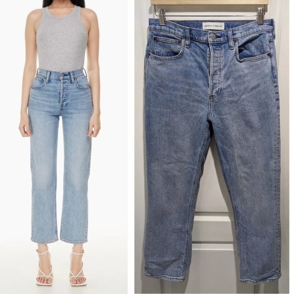 Aritzia Denim Forum | The Arlo High Rise Straight 28L in 7 Years Bleu - Picture 1 of 14